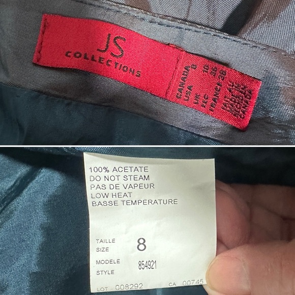 Vintage JS Collections Y2K Blue Iridescent Silky Slip Maxi Skirt Women’s Size 8 - Picture 13 of 13